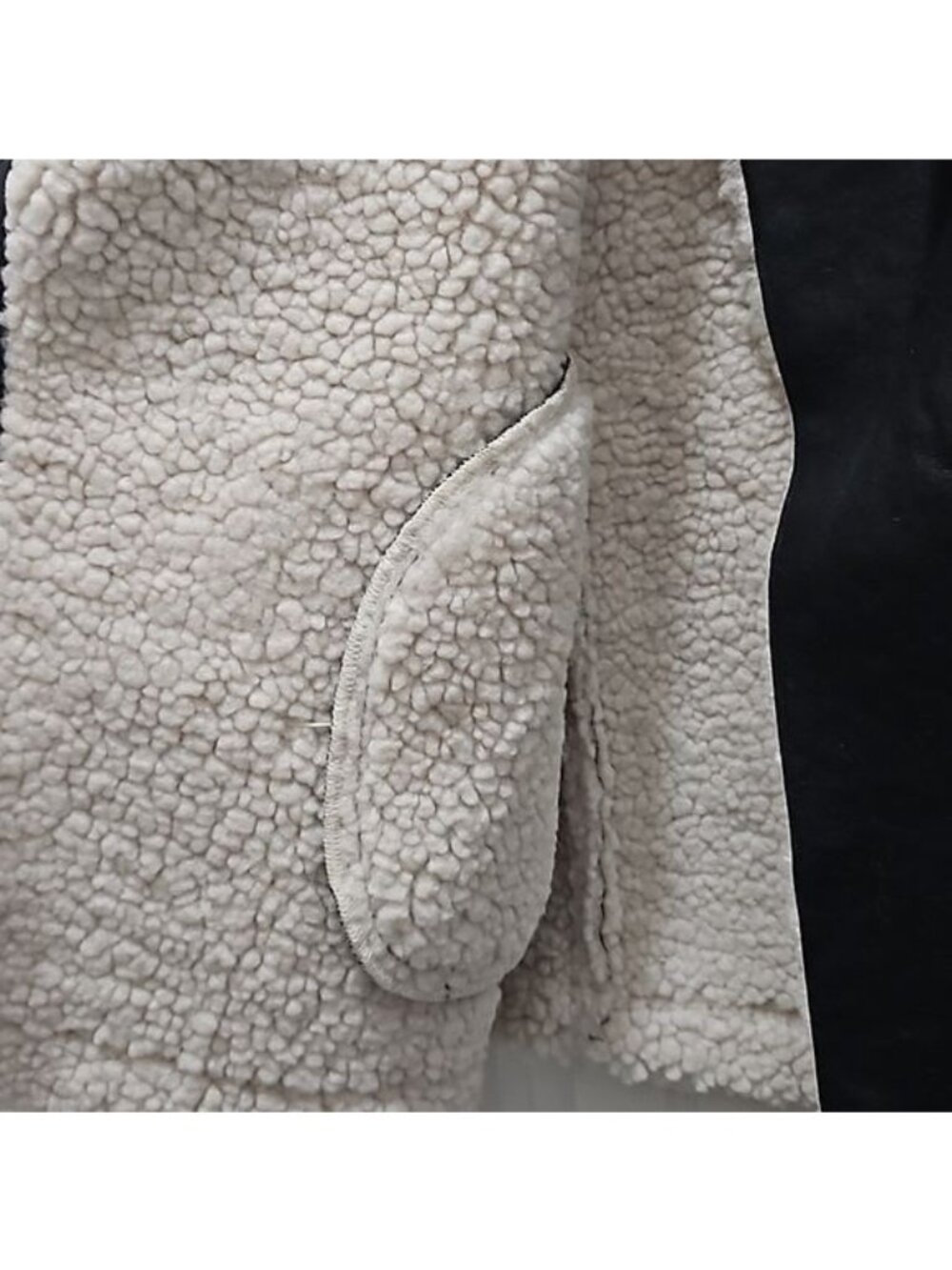Noisy May Faux Leather Shearling Moto Vest Large New Women's Layering Outdoor - Picture 11 of 12